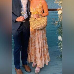 ASTR Orange Sleeveless Maxi Dress